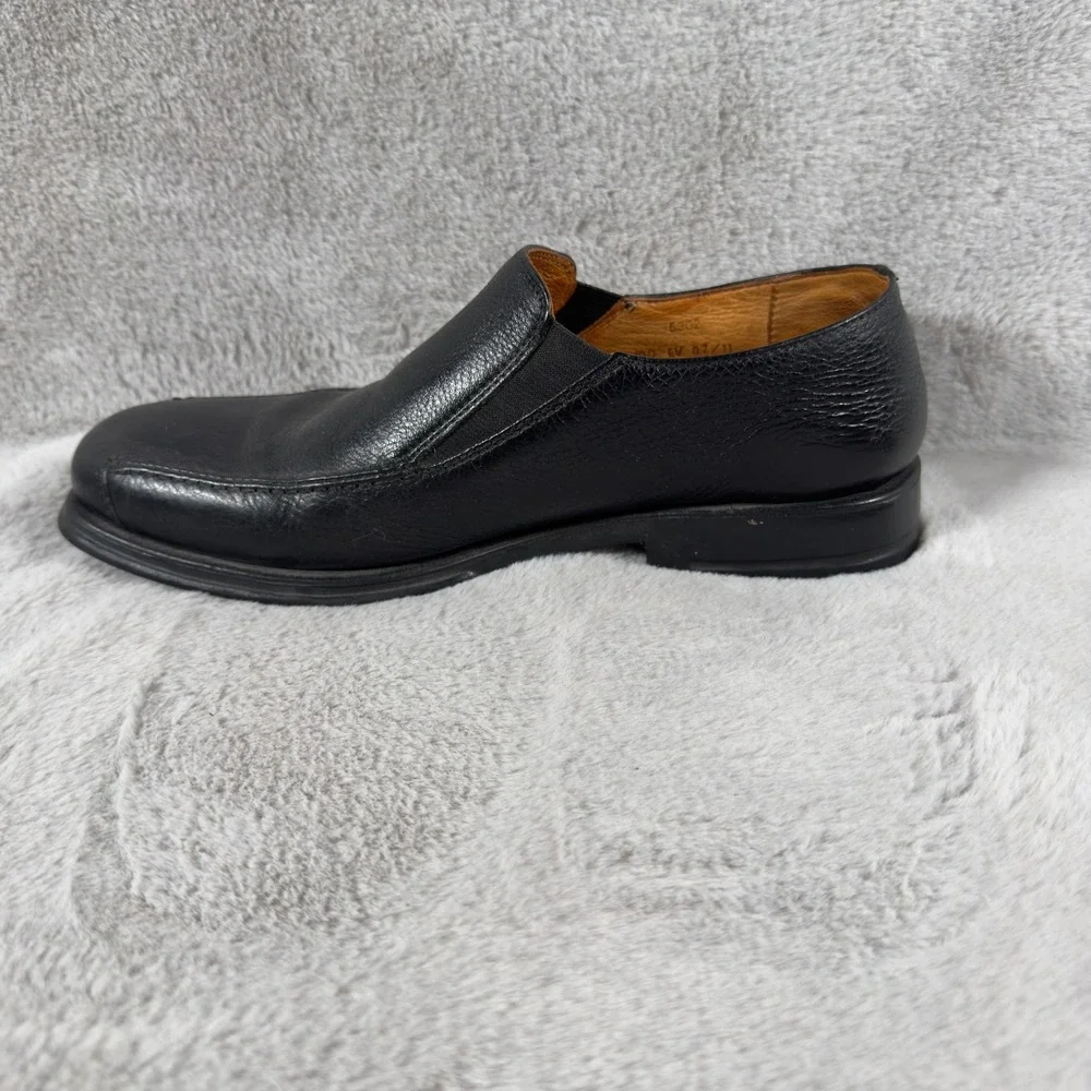 Sandro Moschino Black Leather Square Toe Slip On Loafer Shoes Men‎ 10D